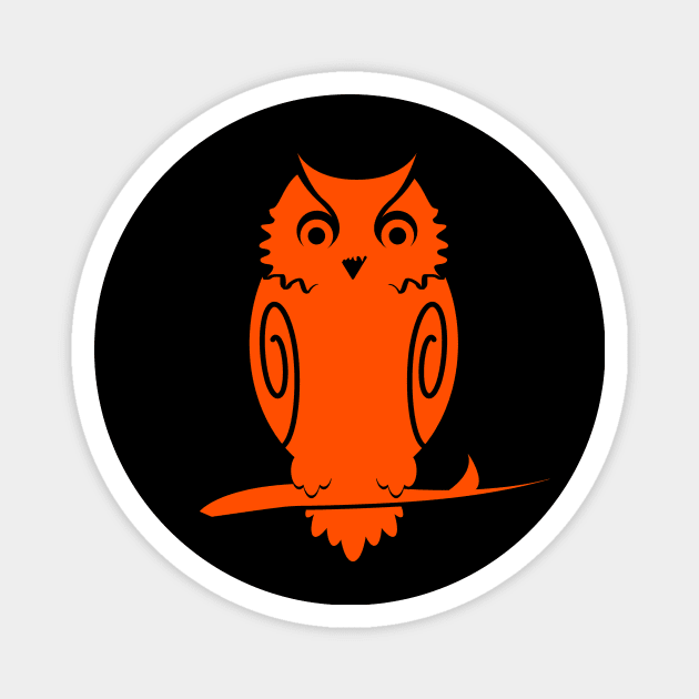 Orange owl halloween Magnet by cypryanus